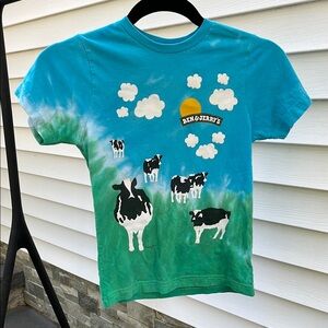 Vibrant Blue and Green Short Sleeve Tees with Playful Animal Prints